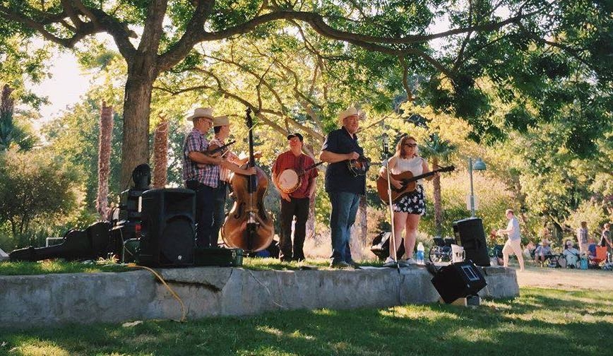 Pleasant Valley Boys performing at the Davis Farmers Market